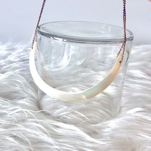 Half moon pearlized shell necklace